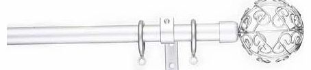 Telescopic metallic curtain pole complete with matching holdbacks. It is easy to fix and extends to the desired length. Complete with finials. pole. rings. brackets. holdbacks. fixings and instructions. Includes brackets. curtain rings. finials. fitt