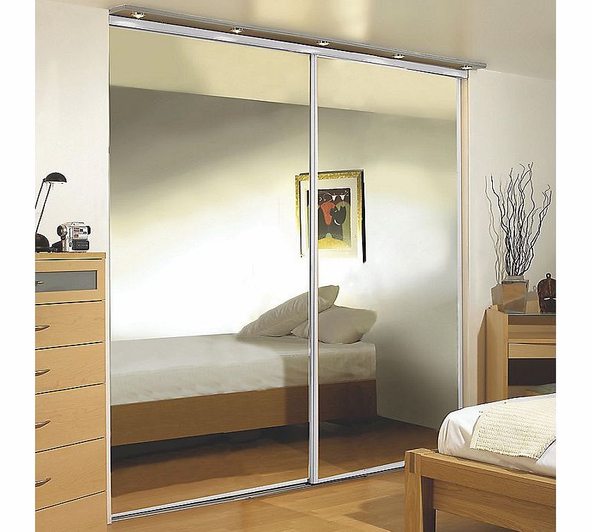 Unbranded 2 Door Wardrobe Doors Mirror 1480 x 2330mm 34932