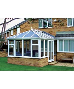 3.09m x 2.31m 4 Vent Edwardian Dwarf Wall Conservatory