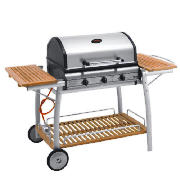 Unbranded 3 Burner Teak Gas BBQ