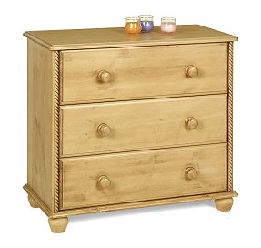 3 Drawer Wide Chest - Cottage