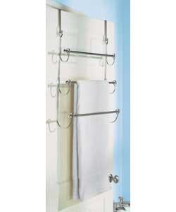 3 Tier Chromed Over Door Towel Rack