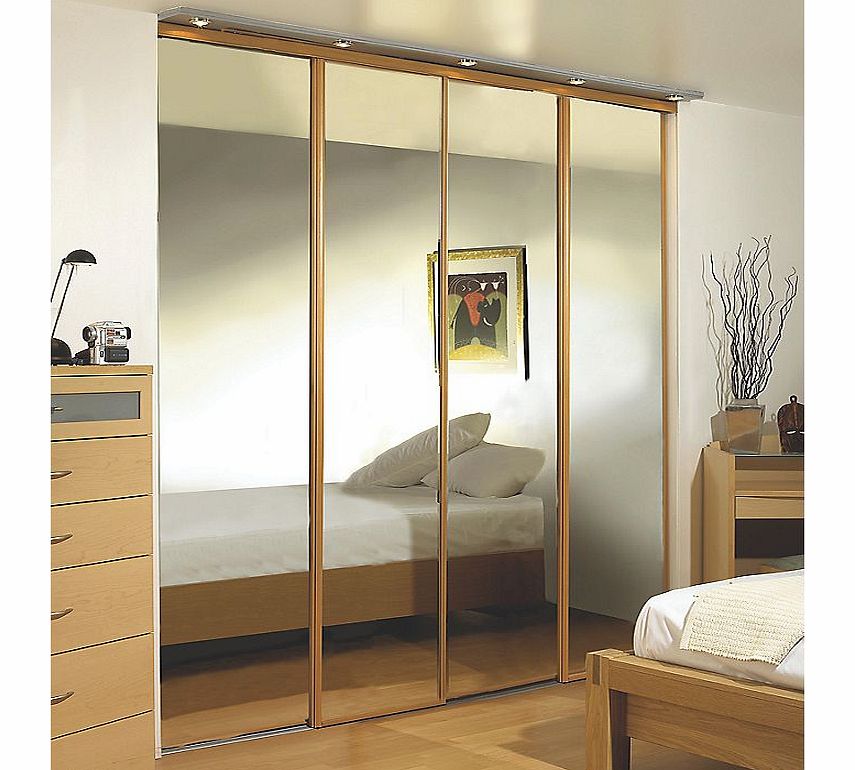 Unbranded 4 Door Wardrobe Doors Mirror 3660 x 2330mm 61487