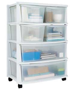 6 Drawer Tower White - 2 plus 4