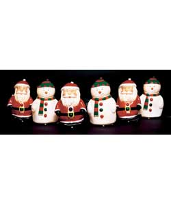 6 Hello/Goodbye Santa Snowmen