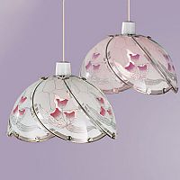 Pair of dome pendants. Max. 100 Watt bulb. Diameter: 225cms