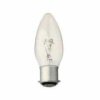 60W BC lightbulb candle clear pk 2