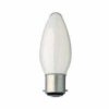 60W BC lightbulb candle Opal pk 2