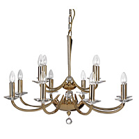 Unbranded 715 84GO - 12 Light Gold and Crystal Hanging Light