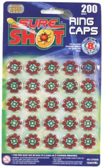 Unbranded 8 Shot Caps - 25 rings per card