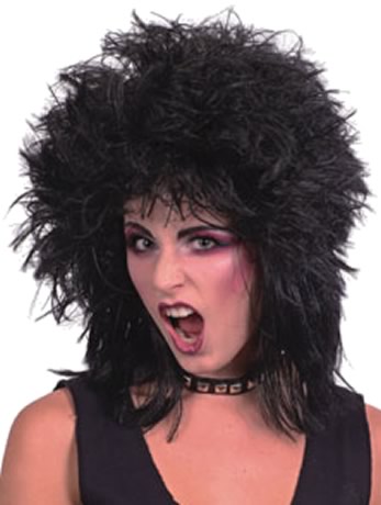 Unbranded 80`s Black Rock Wig