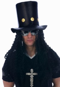 Unbranded 80s Guitar Man - Fabric Top Hat with Hair