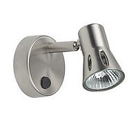 Adjustable satin chrome spot light with rocker switch. Diameter - 8cm Projection - 15cmBulb type - 2