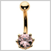 9 Ct Gold Crown Navel Bar