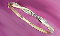 9ct. &frac14;ct. Diamond Twist Bangle