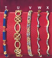 11 closed set cubic zirconia join the links which are set in alternate white and yellow gold
