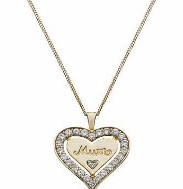 Unbranded 9ct Gold Plated Sterling Silver Crystal Mum