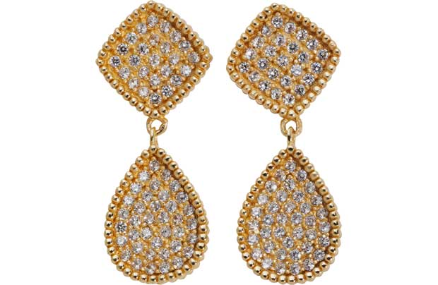 Unbranded 9ct Gold Plated Sterling Silver CZ Teardrop