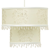 Unbranded AI120 CR - 2 Tier Cream Pendant Shade