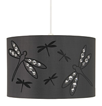 Unbranded AI272 BL - Black Silk Dragon Fly Lamp/Pendant Shade