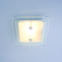 Albera Halogen 1 Light Flush Ceiling Light Acid/Clear Glass