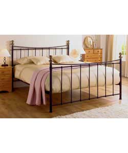 Alderley Black Double Bedstead with Tufted Mattress