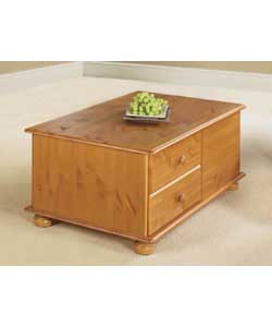 Aldridge Pine Coffee Table With Drawers