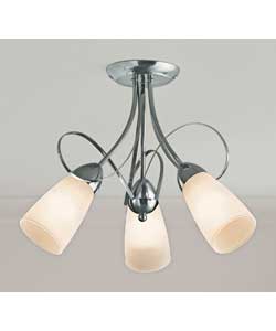 Unbranded Alexis 3 Light Semi Flush in Brushed Chrome