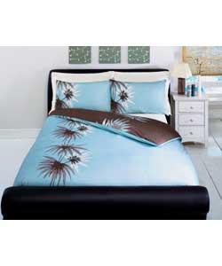 Alyssa Double Duvet Cover Set - Blue/Chocolate