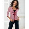 Three-quarter sleeve cardigan with tie front. Washable. Cotton.