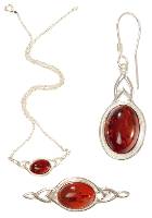 Amber & Sterling Silver Drop Earrings