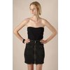 The Amber skirt comes in a sexy black denim, is high waisted and features a sexy zip right down the 