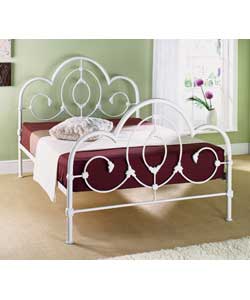 Amelia White Double Bedstead - Sprung Mattress