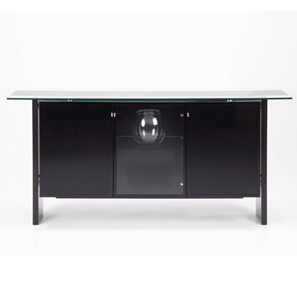 Unbranded Amor Black Glass Sideboard