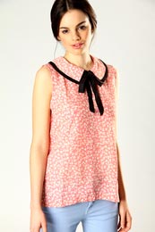 Unbranded Amy Tie Neck Sleeveless Blouse