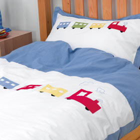 Unbranded Appliquandeacute;d Train Duvet Set (Toddler)