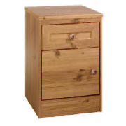 Unbranded Ashbury 1 Door 1 Drawer Bedside table, Pine effect