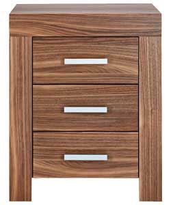 Unbranded Ashby 3 Drawer Bedside Chest - Walnut