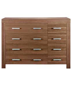 Ashby 4 Wide 4 Narrow Drawer Chest - Walnut