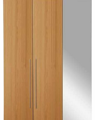 Unbranded Atlas 3 Door Mirrored Tall Wardrobe - Oak Effect