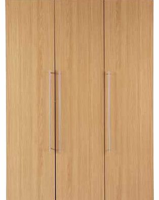 Unbranded Atlas 3 Door Tall Wardrobe - Oak Effect