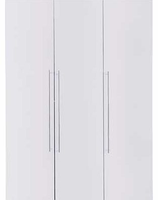 Unbranded Atlas 3 Door Tall Wardrobe - White