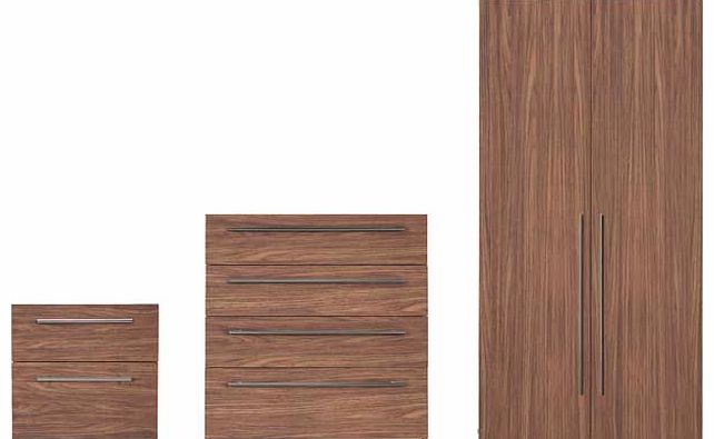 Unbranded Atlas 3 Piece 2 Door Wardrobe Package - Walnut