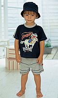 Comprises cowboy printed T-shirt, jersey shorts an