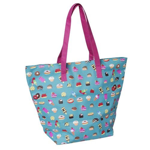 Beach Bag - ice cream & cakes- Blue