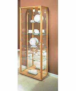 Beech effect.2 glass doors. 4 glass shelves and ba