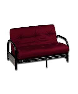 Cadiz Black Metal Futon and Wine Mattress