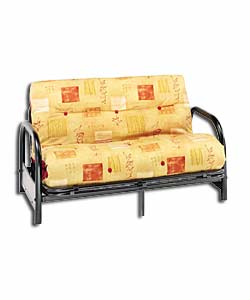 Cadiz Black Metal Futon/Oriental Gold Mattress