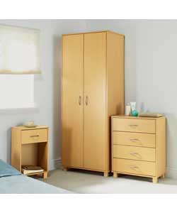 Calais 3-Piece Bedroom Package with 2-Door Robe - Beech