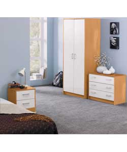 Unbranded Caspian 3-Piece 2 Door Wardrobe Package - White